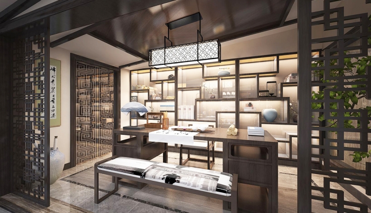 佘山玺樾新中式风格别墅装修实景工地