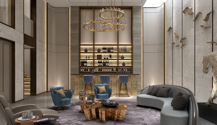 铂悦滨江现代简约别墅装修实景工地