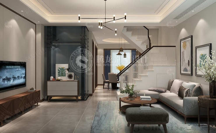 安礼香苑现代简约别墅装修效果图-3