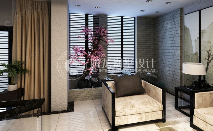 东城江南新中式风格别墅装修效果图-3