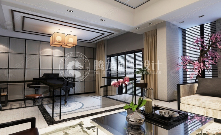 东城江南新中式风格别墅装修效果图-9