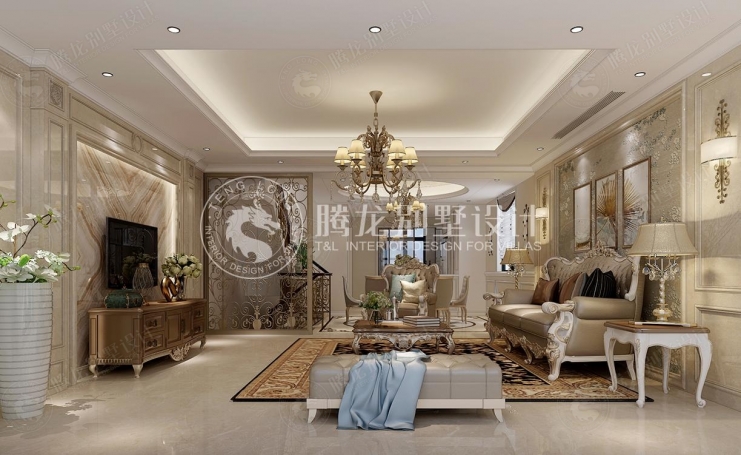 湖畔名邸欧式风格别墅装修效果图-1