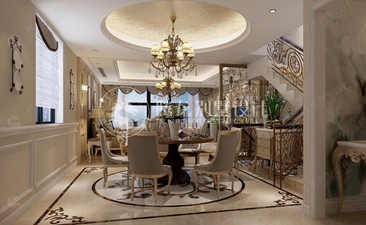 湖畔名邸欧式风格别墅装修效果图-4