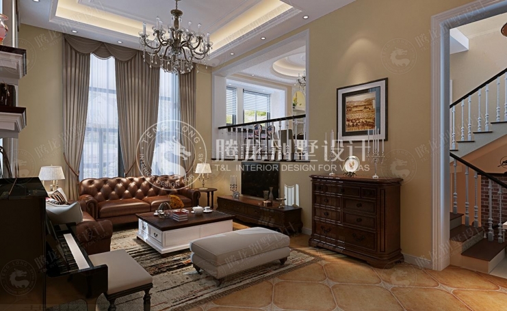 三友星墅美式风格别墅装修效果图-4