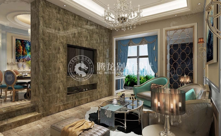 圣地维拉法式风格别墅装修效果图-1