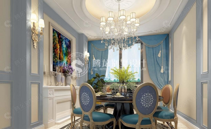 圣地维拉法式风格别墅装修效果图-2