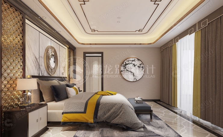 淞山湖别墅新中式风格别墅装修效果图-1