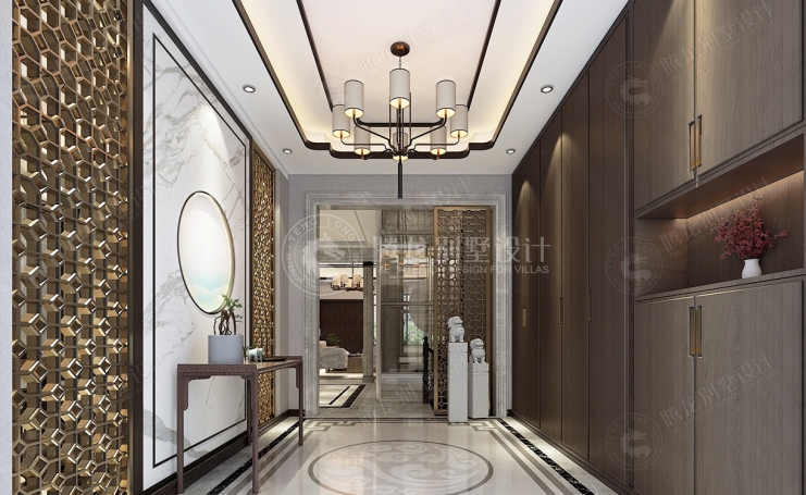 淞山湖别墅新中式风格别墅装修效果图-2