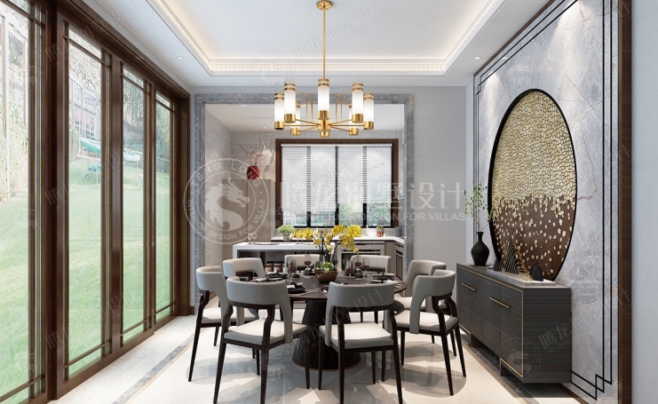 新城明月新中式风格别墅装修效果图-1