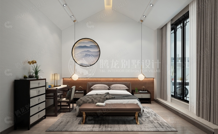 新城明月新中式风格别墅装修效果图-2