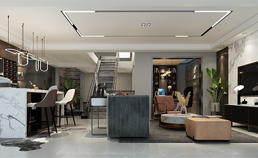 新城璞樾门第现代简约别墅装修效果图