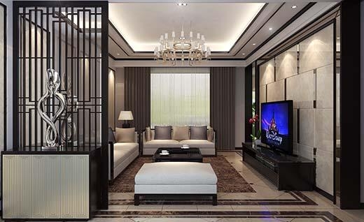 绿中海名苑新中式风格别墅装修效果图