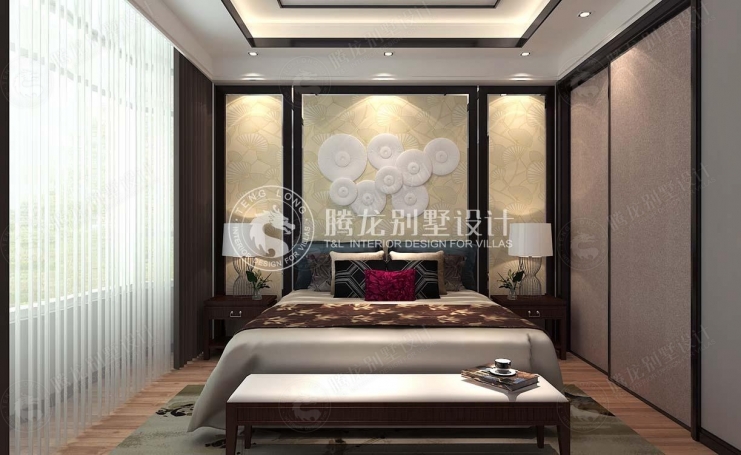 绿中海名苑新中式风格别墅装修效果图-3