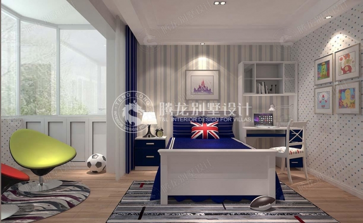 绿中海名苑新中式风格别墅装修效果图-5