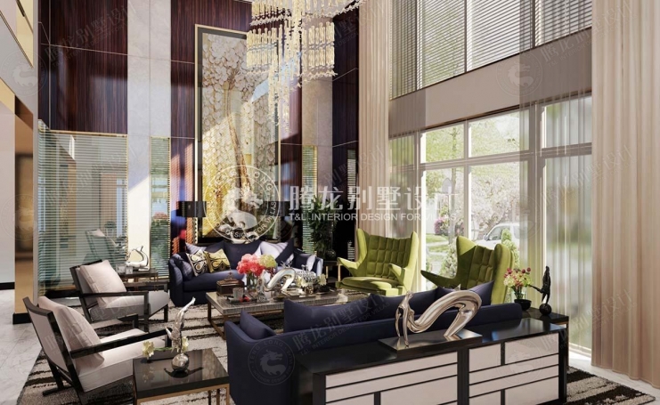 三湘海尚别墅现代简约别墅装修效果图-3