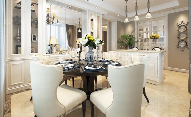 三湘海尚云邸美式风格别墅装修效果图-3