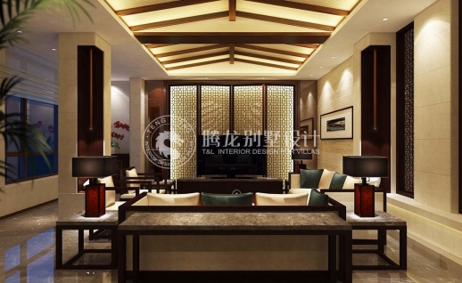 长城中环墅新中式风格别墅装修效果图