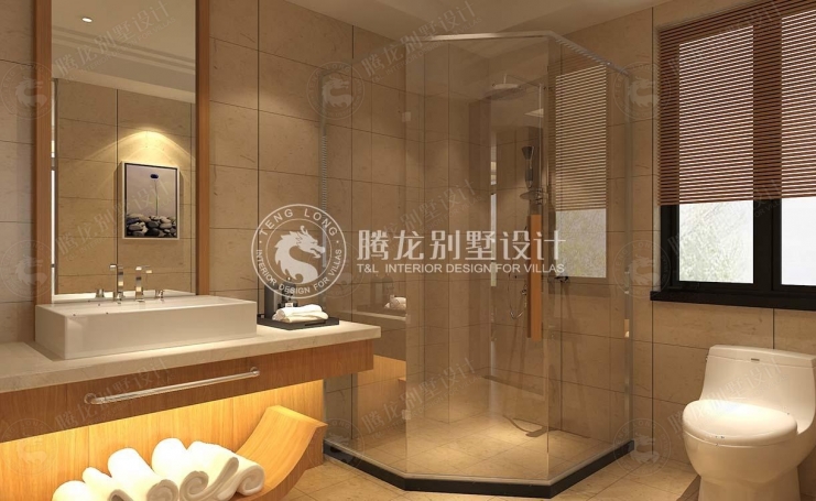 长城中环墅新中式风格别墅装修效果图-2