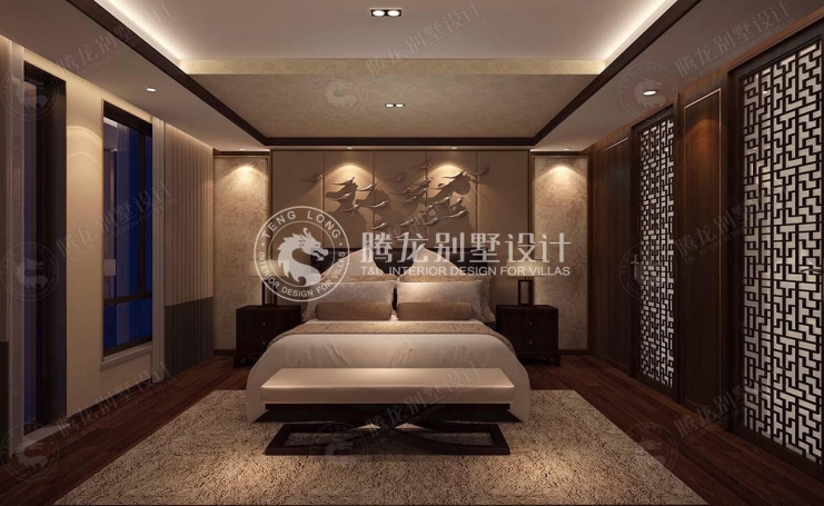 长城中环墅新中式风格别墅装修效果图-6