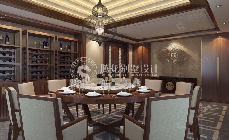 长城中环墅新中式风格别墅装修效果图-8