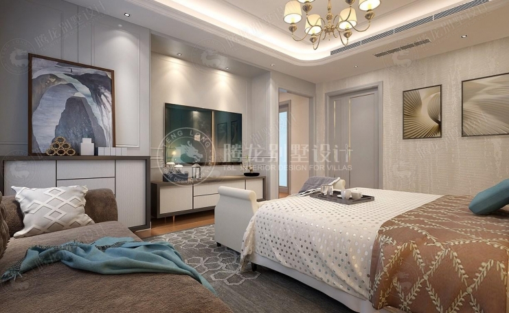 佘山玺樾新中式风格别墅装修效果图-2