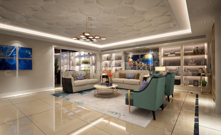 佘山玺樾新中式风格别墅装修效果图-8