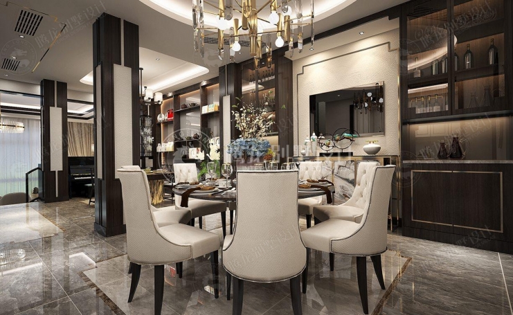 佘山玺樾新中式风格别墅装修效果图-14