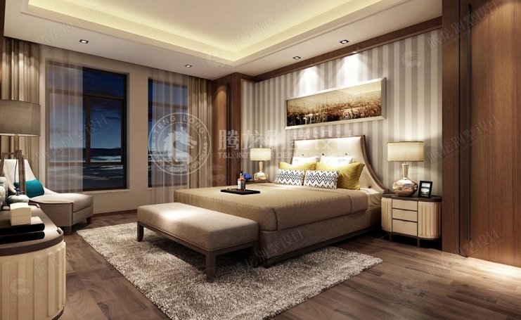 春江美庐别墅现代简约别墅装修效果图-3