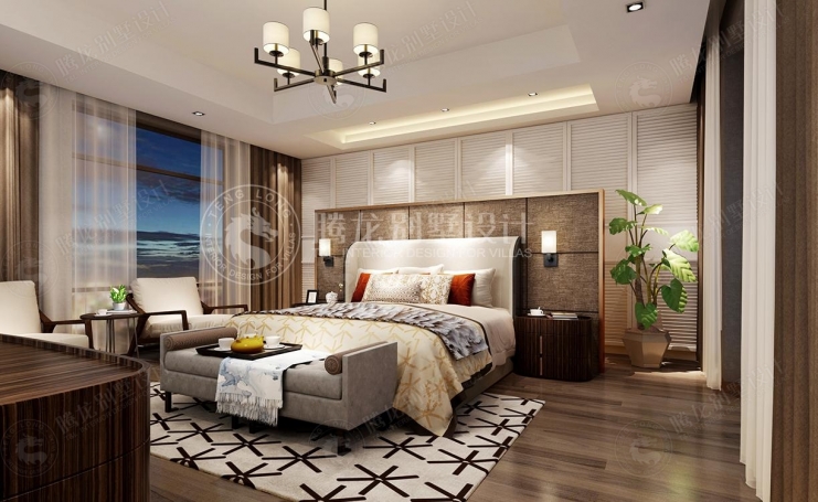 春江美庐别墅现代简约别墅装修效果图-4