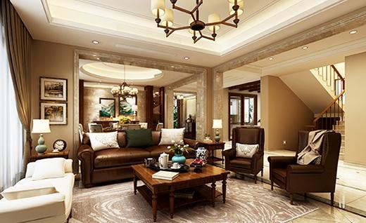 漓江山水花园美式风格别墅装修效果图