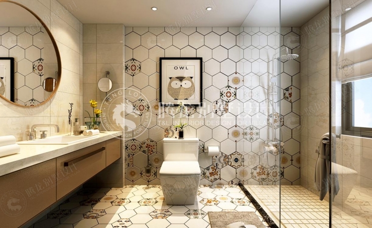 漓江山水花园美式风格别墅装修效果图-1