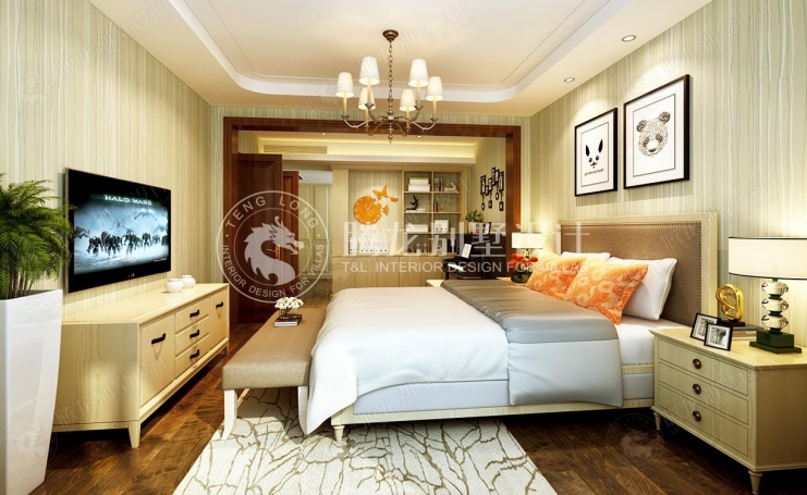 漓江山水花园美式风格别墅装修效果图-6