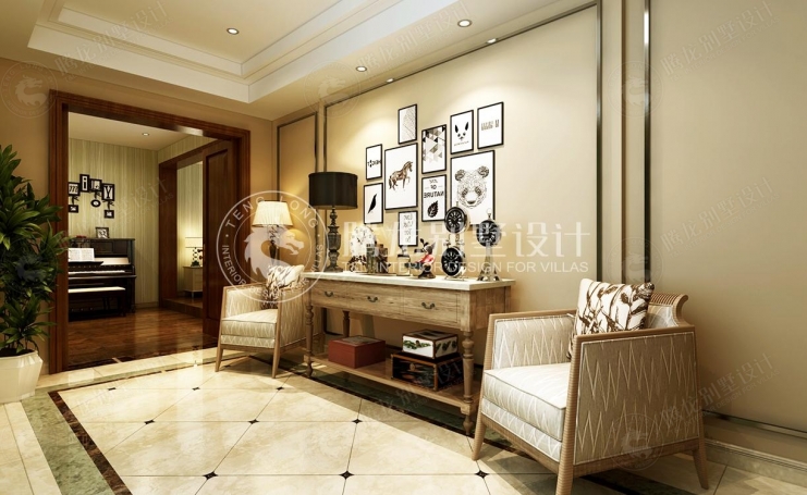 漓江山水花园美式风格别墅装修效果图-7