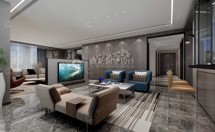 乔爱庄园现代简约别墅装修效果图-4