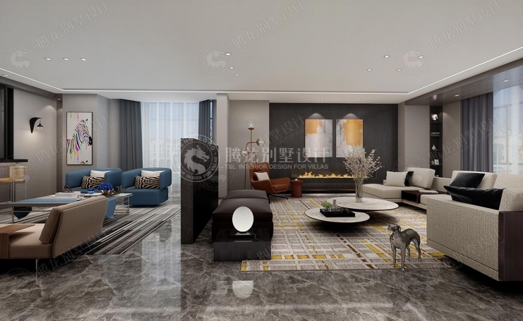 乔爱庄园现代简约别墅装修效果图-6