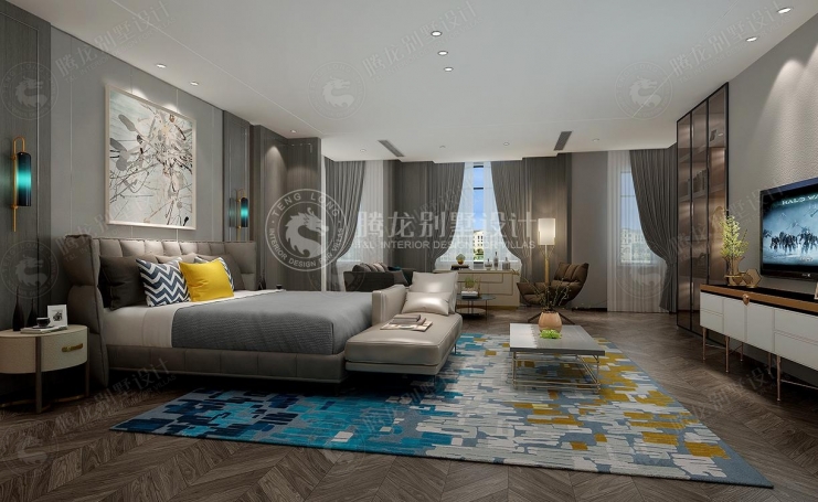 乔爱庄园现代简约别墅装修效果图-7