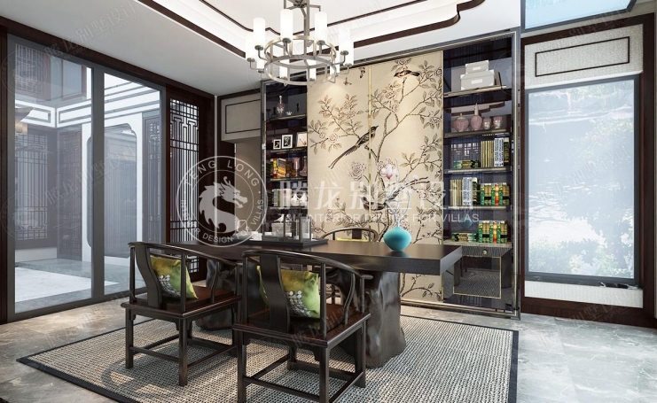 名人世家新中式风格别墅装修效果图-3