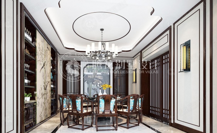名人世家新中式风格别墅装修效果图-8