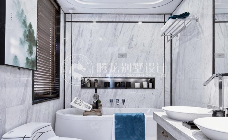 井亭苑新中式风格别墅装修效果图-3