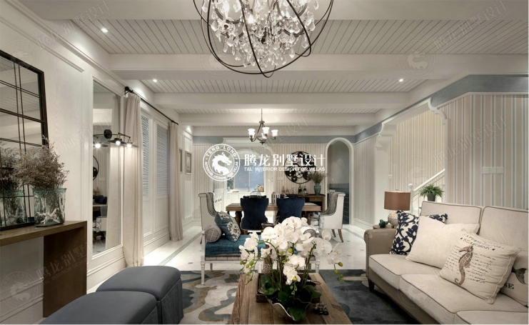 中海御景园新古典风格别墅装修效果图-3