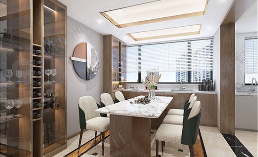 新江湾戎泽苑新中式风格别墅装修效果图-3