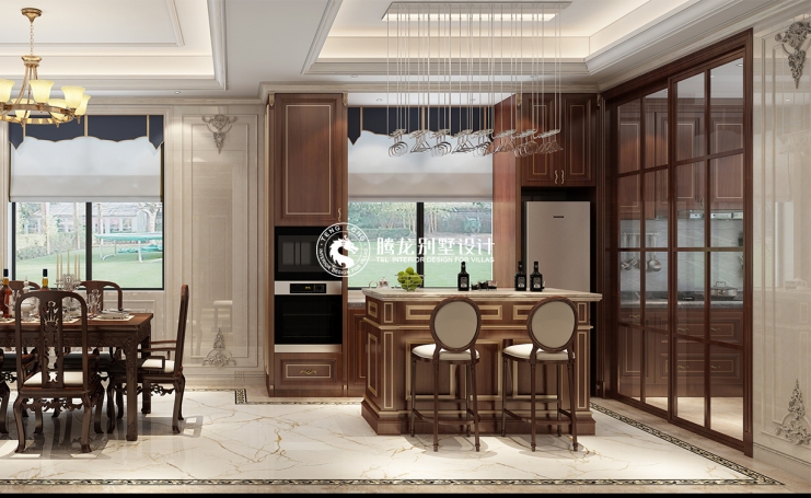 宝宸花园法式风格别墅装修效果图-2