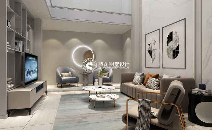 城开云外现代简约别墅装修效果图-3