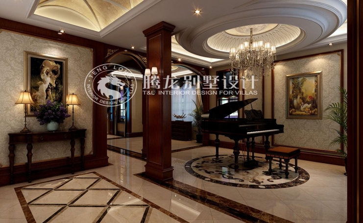 西郊大公馆美式风格别墅装修效果图-2