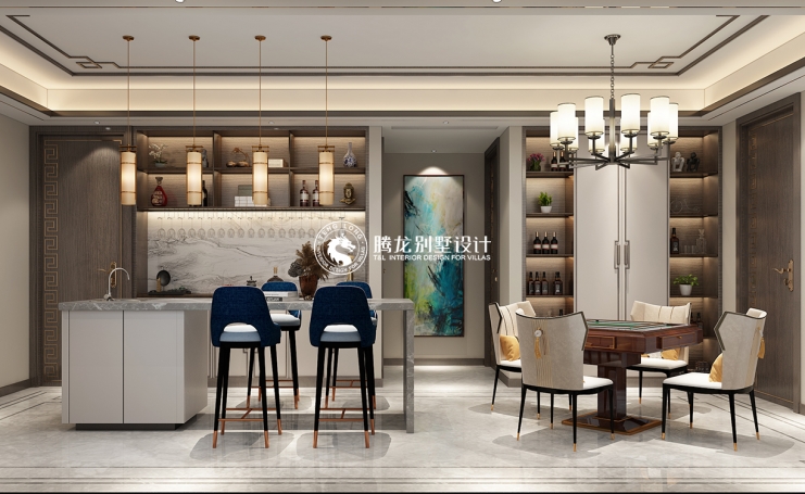 江南苑新中式风格别墅装修效果图-2