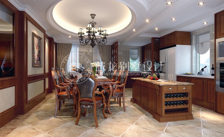 南郊中华园美式风格别墅装修效果图-2