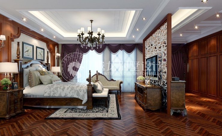 南郊中华园美式风格别墅装修效果图-3