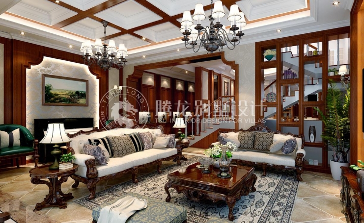 南郊中华园美式风格别墅装修效果图-4