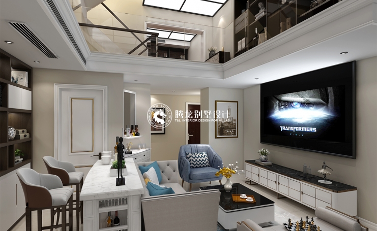 上坤樾山半岛现代简约别墅装修效果图-1