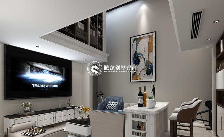 上坤樾山半岛现代简约别墅装修效果图-2